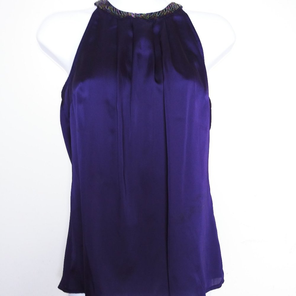 WORTHINGTON DEEP PURPLE BLOUSE TOP WITH JEWELS